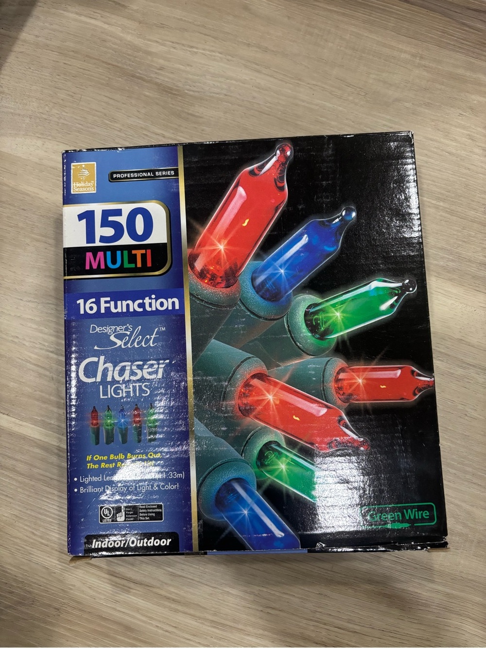 Multi Color Chaser Lights - 150 Multi, Green Wire
